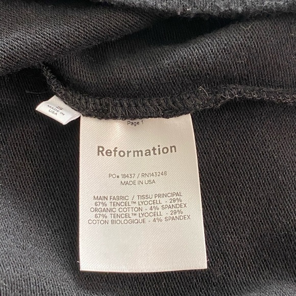 Reformation Black Crop Taylor Sweatshirt New size small - Picture 7 of 9
